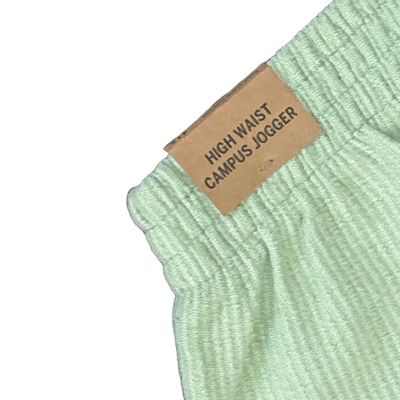 Victorias Secret PINK Heavyweight Rib High Waist Campus Jogger Pants Green S NWT - Picture 7 of 7